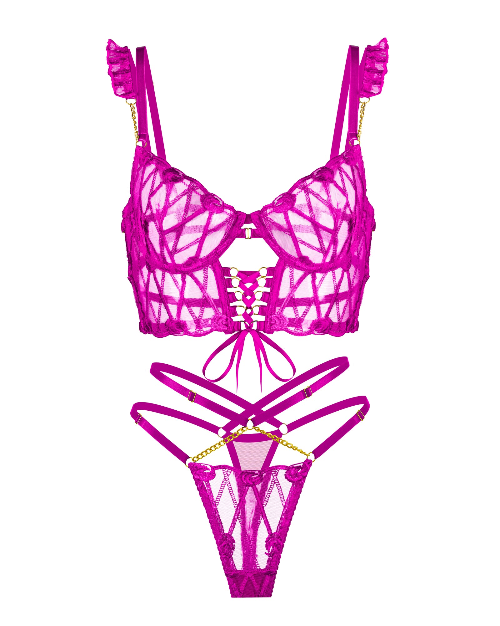 Ensemble de Lingerie Ajustable Adriana Rose Pink