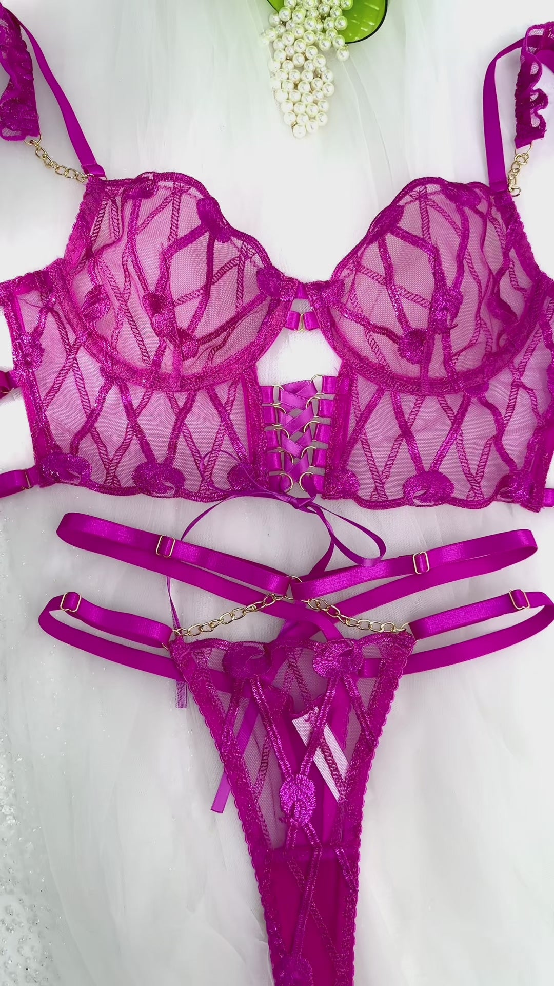 Ensemble de Lingerie Ajustable Adriana Rose Pink